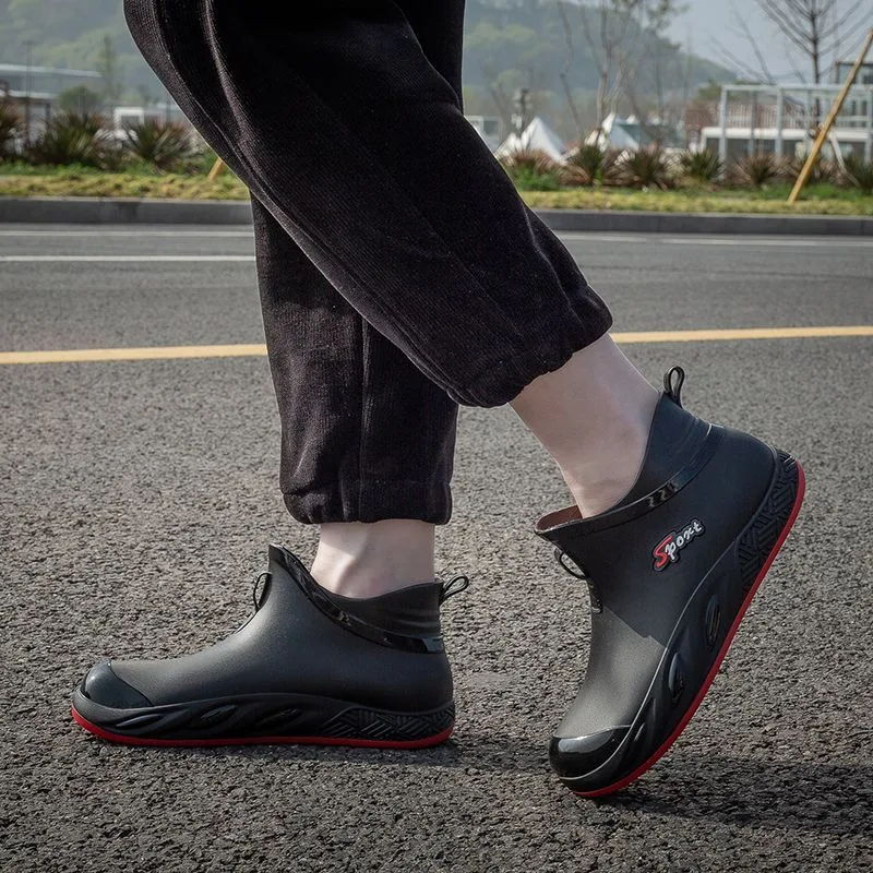 Fishing Boots - รองเท้าบูทกันฝนระดับกลางน่องสำหรับผู้ชายทันสมัย ​​กันน้ำ นุ่มสบาย ป้องกันกลิ่น รองเท้าบูทกันฝนสำหรับฤดูใบไม้ผลิและฤดูใบไม้ร่วง รองเท้าตกปลากันลื่น