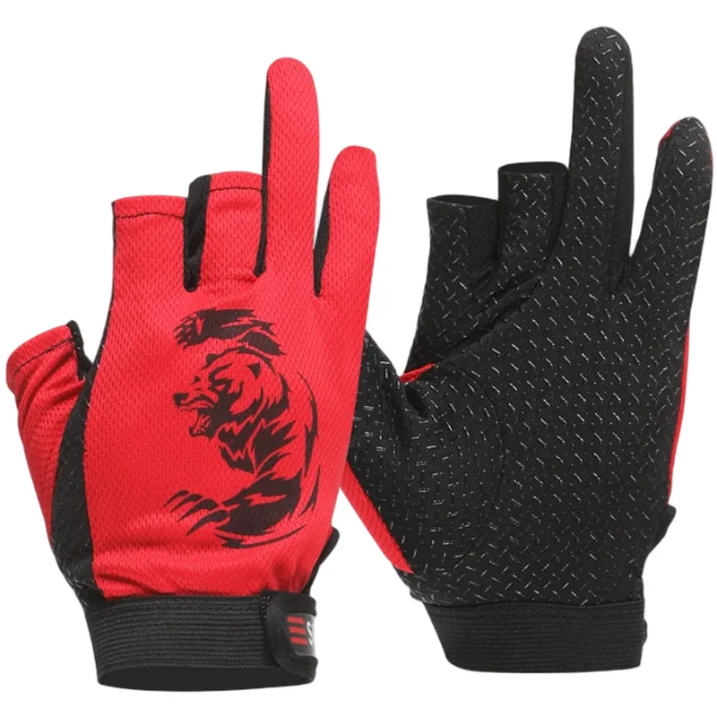 Fishing Gloves - ถุงมือตกปลา ถุงมือแบบ 3 นิ้ว ถุงมือแบบไม่มีนิ้วกันลื่น ถุงมือแบบไม่มีนิ้วระบายอากาศได้ดี