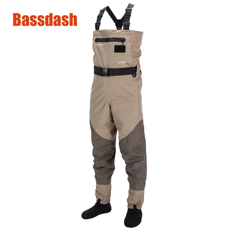 Fishing Waders - Bassdash ผู้ชายตกปลาถุงน่องเท้า Wader Breathable น้ำหนักเบาและเอวเปิดประทุนสำหรับล่าสัตว์7ขนาด