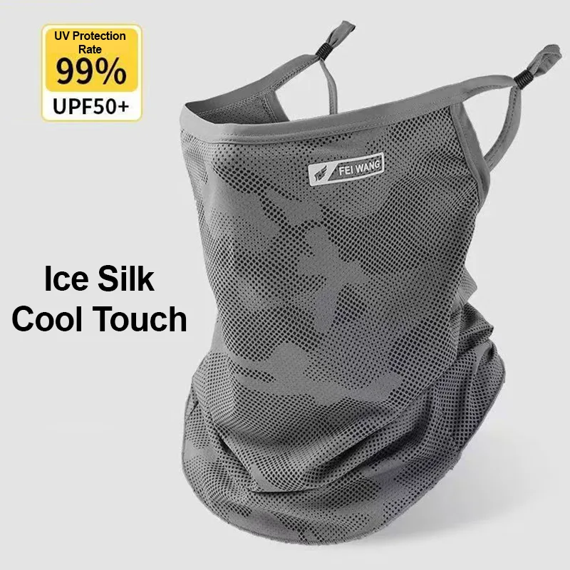 Fishing Mask Sun Protection - ผ้าคลุมคอป้องกันรังสียูวี ผ้าปิดหน้าใยไหมเย็น สำหรับทุกเพศ ใช้สำหรับปั่นจักรยาน ระบายอากาศได้ดี ใช้สำหรับตกปลา