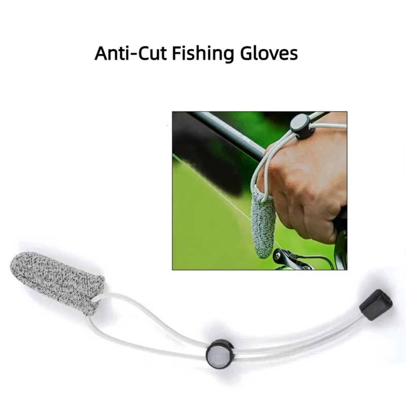 Fishing Gloves - ถุงมือตกปลากันลื่นแบบนิ้วเดียว ระบายอากาศได้ ทนต่อการสึกหรอ ถุงมือตกปลาแบบมีสายควบคุมพร้อมแถบยางยืด