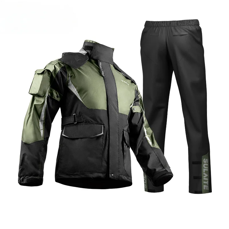 Fishing Rain Suit - ชุดกันฝนสำหรับผู้ขับขี่รถจักรยานยนต์ผู้ชายชุดเสื้อแจ็คเก็ตกางเกงเสื้อกันฝนสะท้อนแสงสำหรับขี่มอเตอร์ไซค์กันน้ำสำหรับผู้หญิง
