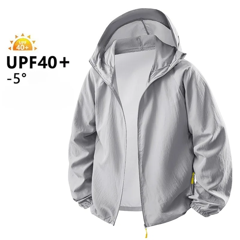Fishing Jacket Waterproof - ฤดูร้อนน้ำหนักเบาเสื้อแจ็คเก็ตเดินป่าผู้ชายตกปลาขี่จักรยานมีฮู้ดยิมกีฬาวิ่งเสื้อคลุมผู้ชายกลางแจ้งป้องกันแสงแดดเสื้อแจ็คเก็ตบางๆ