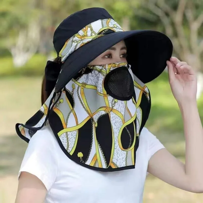 Fishing Hat - หมวกตกปลา อุปกรณ์เครื่องแต่งกาย ทำสวน ทำฟาร์ม หมวกกันแดดสำหรับผู้หญิง ลายดอกไม้