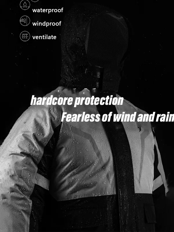 Fishing Rain Suit - ชุดกันฝนสำหรับขี่มอเตอร์ไซค์ ชุดกันฝนแบบกันน้ำ เสื้อและกางเกง พร้อมอุปกรณ์เสริม สำหรับขี่มอเตอร์ไซค์ ตกปลา