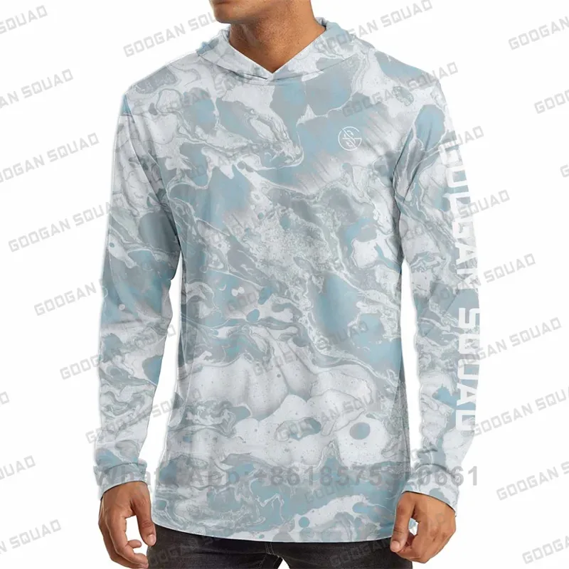 Fishing Hoodie - GOOGAN SQUAD เสื้อฮู้ดแขนยาวสำหรับผู้ชาย UPF 50+ ป้องกันแสงแดด