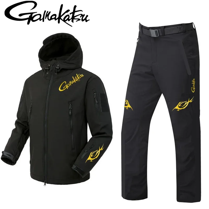 Fishing Rain Suit - ใหม่ฤดูใบไม้ร่วงและฤดูหนาวขนแกะชุดตกปลาสําหรับชายขนแกะตกปลาเสื้อแจ็คเก็ตและกางเกง 2 ชิ้นเสื้อผ้าชุด