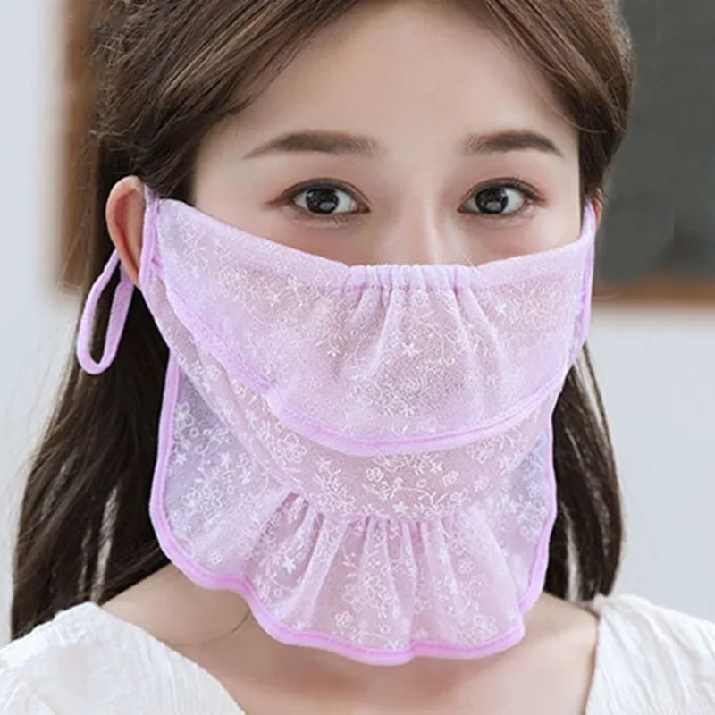 Fishing Mask Sun Protection - ฮิญาบหมวกกันแดดสำหรับตกปลาสีทึบกลางแจ้งสำหรับผู้หญิงที่คล้องหูผ้าพันคอปิดหน้าผ้าพันคอคอผ้าพันคอผ้าไหมน้ำแข็ง