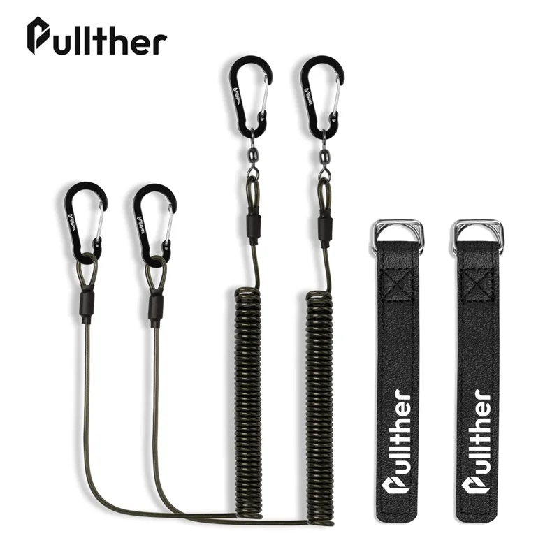 Fishing Belt - ตกปลา,เครื่องมือตกปลา,เชือกเส้นเล็กแบบม้วน,สายรัดคันเบ็ด,เข็มขัดผูก,คาราบิเนอร์,ลวดป้องกันการสูญหาย,เชือกสปริง，ป้องกันคันเบ็ดจากการหลุดออก