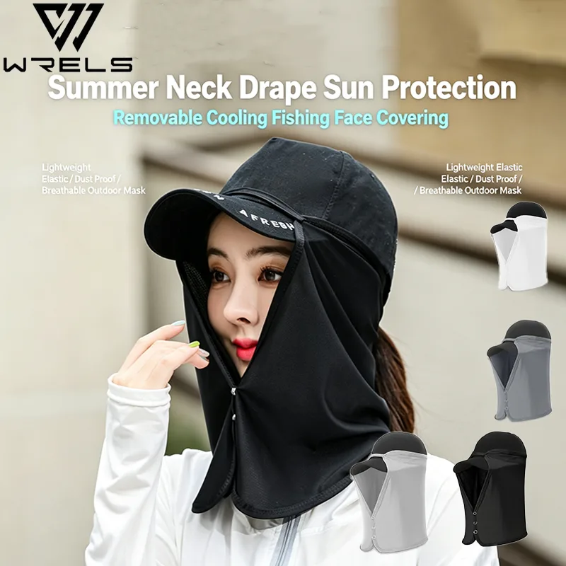 Fishing Mask Sun Protection - ผ้าคลุมคอสำหรับฤดูร้อน ป้องกันแสงแดด ถอดออกได้ ระบายความร้อน ผ้าคลุมหน้าสำหรับตกปลา น้ำหนักเบา