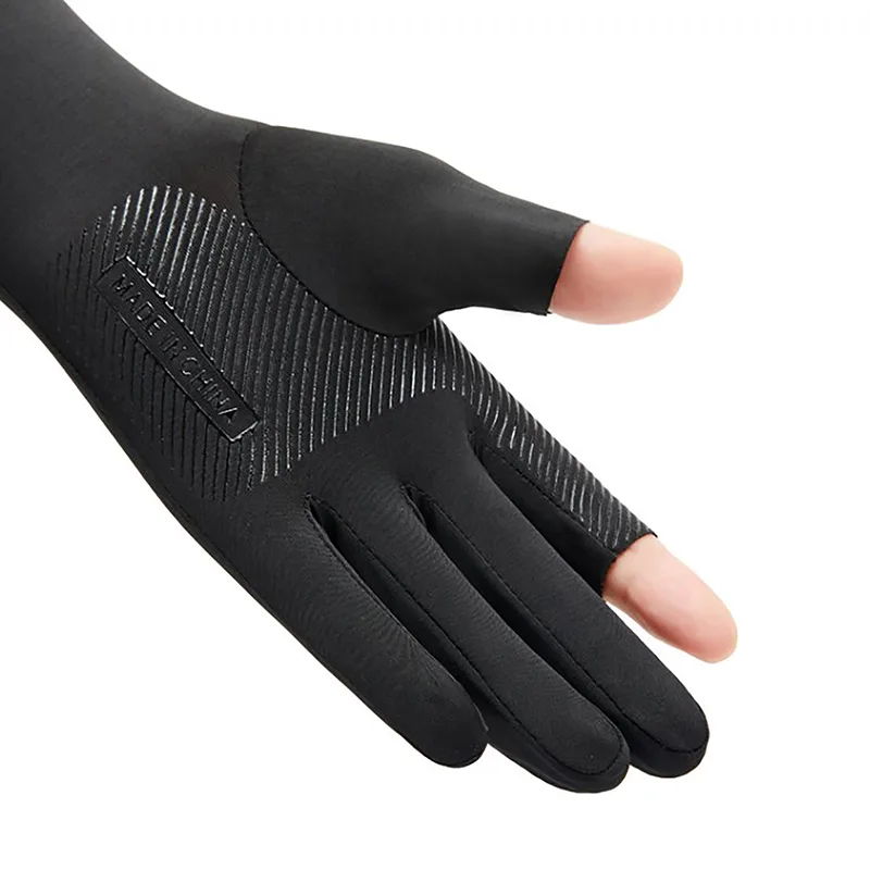 Fishing Gloves - ปลอกแขนกันแดดสำหรับผู้ชายแบบใหม่ ผ้าไหมน้ำแข็งยืดหยุ่น ป้องกันรังสียูวี สำหรับฤดูร้อน ถุงมือปลอกแขนสำหรับปั่นจักรยานกลางแจ้ง