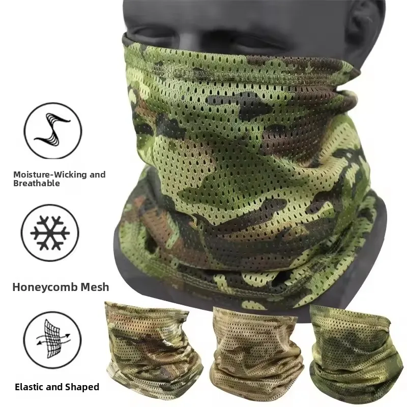 Fishing Mask Sun Protection - ผ้าคลุมศีรษะแบบตาข่ายระบายอากาศสำหรับกิจกรรมกลางแจ้ง ป้องกันแสงแดด ป้องกันรังสียูวี เหมาะสำหรับตกปลา ปีนเขา ผลิตจากโพลีเอสเตอร์