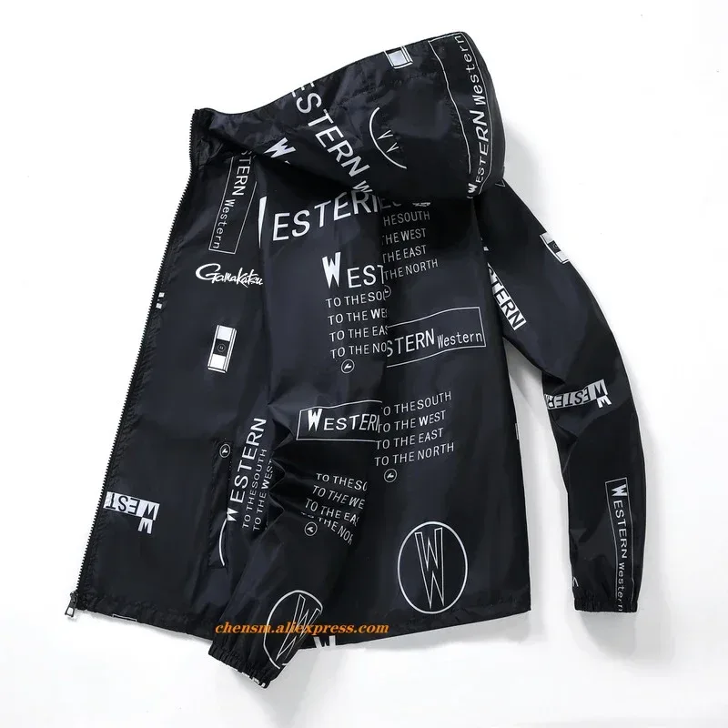 Fishing Jacket Waterproof - Gamakatsu เสื้อตกปลาผู้ชาย, เสื้อตกปลากันแดดกลางแจ้งฤดูร้อนเสื้อแจ็คเก็ตตกปลามีฮู้ดป้องกันรังสียูวีระบายอากาศได้