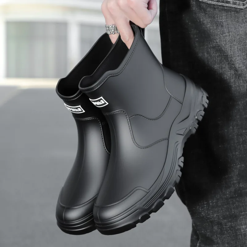 Fishing Boots - รองเท้าบูทกันฝนผู้ชายแบบใหม่ทันสมัย ​​พร้อมซับใน รองเท้ากันน้ำสำหรับผู้ชาย รองเท้าตกปลากันน้ำสำหรับกิจกรรมกลางแจ้ง กันลื่น