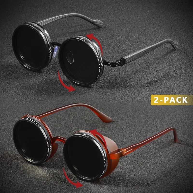Fishing Sunglasses Polarized - แว่นกันแดด CRIXALIS แบบโพลาไรซ์ 2 ชิ้น สไตล์สตีมพังก์