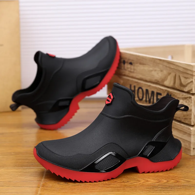 Fishing Boots - รองเท้าฝนสําหรับผู้ชายกันน้ํากันลื่นและทนต่อการสึกหรอรองเท้าฝนสั้นตกปลารองเท้ายางครัวรองเท้าน้ํา