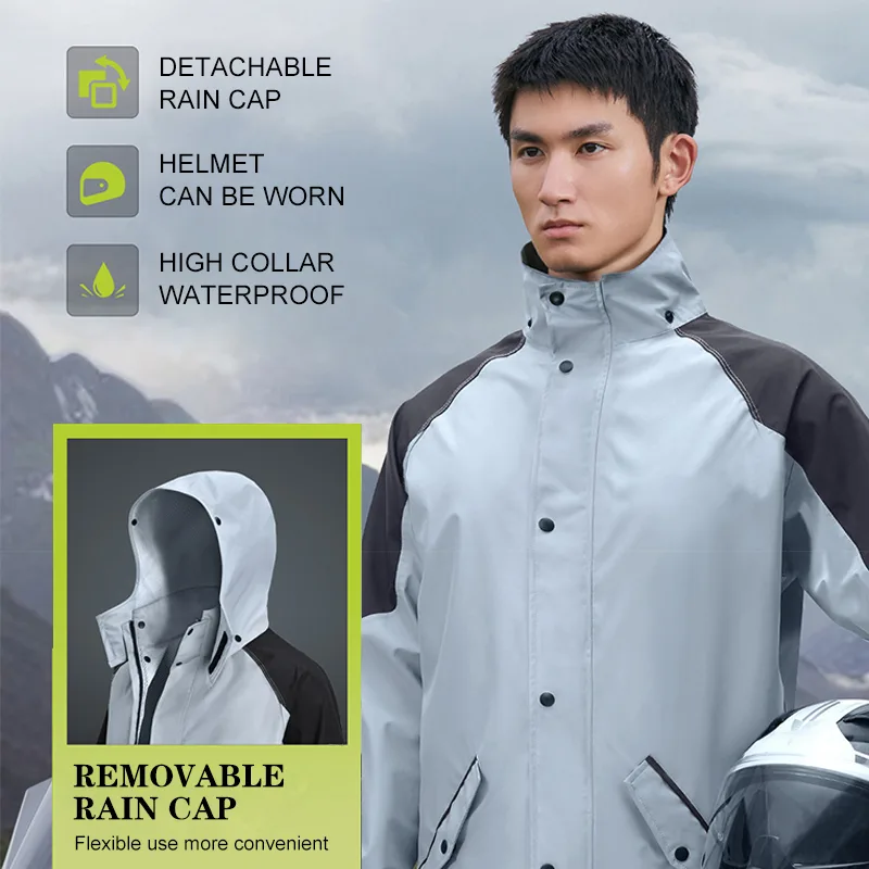 Fishing Rain Suit - ชุดกันฝนสำหรับผู้ชายและผู้หญิง เสื้อแจ็คเก็ตและกางเกงสะท้อนแสง ชุดกันฝนสำหรับขี่มอเตอร์ไซค์ กันน้ำ ระบายอากาศได้ดี