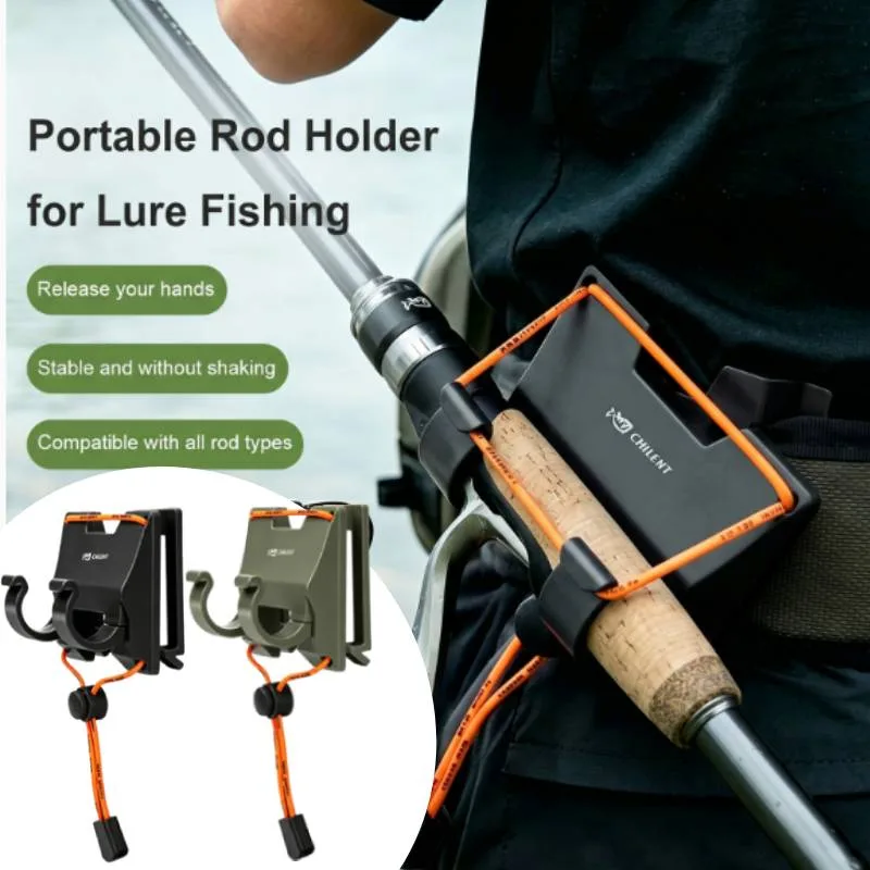 Fishing Belt - ที่ยึดคันเบ็ดแบบคลิปหนีบเข็มขัดสำหรับมืออาชีพ - ใช้งานแบบแฮนด์ฟรี - ระบบล็อคแบบสไลด์ 360