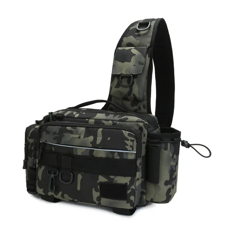 Fishing Backpack - กระเป๋าคาดเอวอเนกประสงค์ขนาดใหญ่กระเป๋าเป้สะพายหลังสำหรับออกล่ากระเป๋าอุปกรณ์ตกปลาสลิงเก็บของตกปลากลางแจ้ง