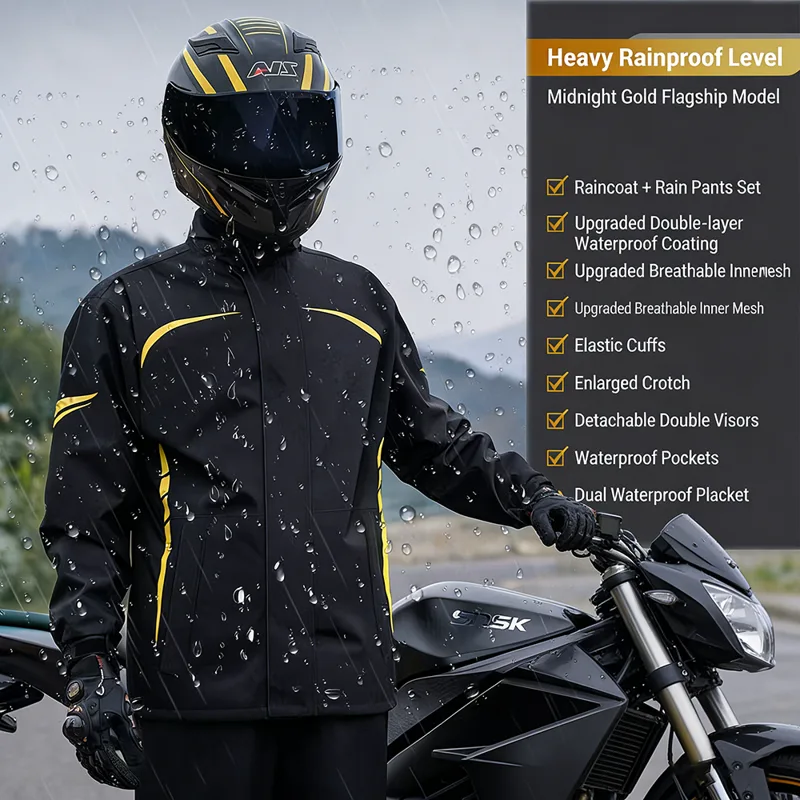 Fishing Rain Suit - ชุดกันฝนสำหรับขี่มอเตอร์ไซค์ ชายหญิง ชุดกันฝนแบบกันน้ำ พร้อมกางเกง ป้องกันลม สะท้อนแสง