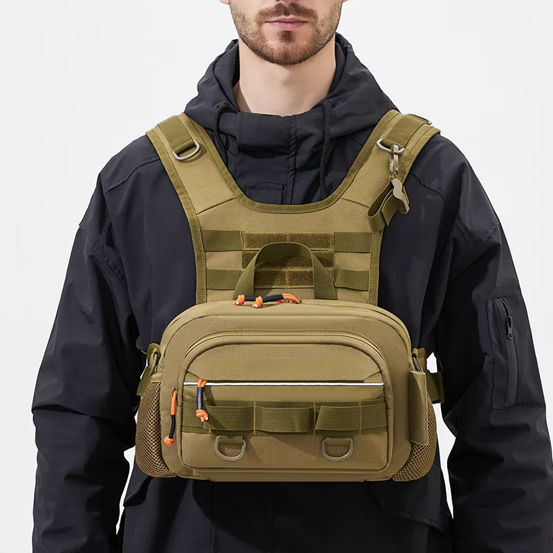 Fishing Backpack - ผู้ชายกระเป๋ายุทธวิธีตกปลากระเป๋าเป้สะพายหลังผู้ถือ Rod Lure LUYA เสื้อกั๊กเกียร์เก็บ Pack