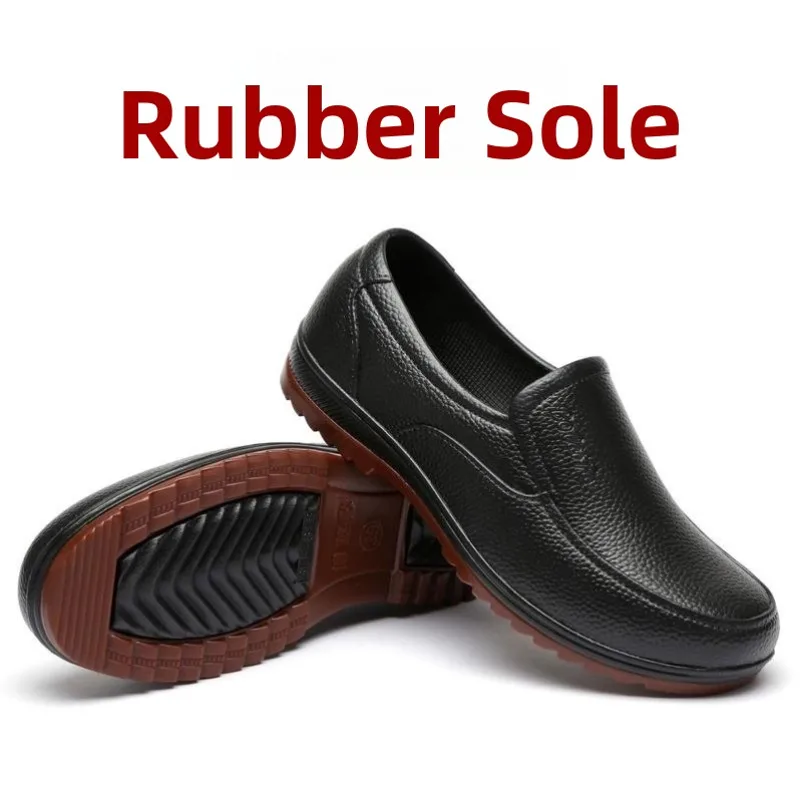 Fishing Boots - รองเท้าบูทยางกันฝนแบบหุ้มข้อต่ำสำหรับผู้ชาย พื้นรองเท้าทำจากเอ็นวัว กันลื่น กันน้ำ ทนทานต่อการสึกหรอ เหมาะสำหรับตกปลา