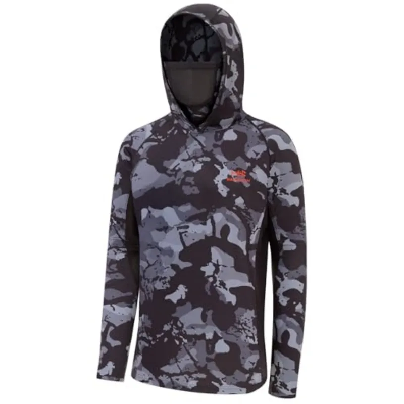 Fishing Hoodie - BASSDASH UPF 50+ เสื้อฮู้ดตกปลาสำหรับผู้ชายพร้อมหน้ากากลายพราง UV แขนยาว