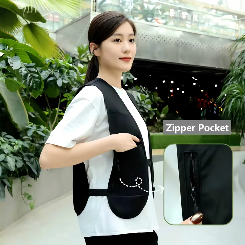 Fishing Vest - เสื้อกั๊กทำงานแบบมีซิป น้ำหนักเบาพิเศษ ใส่สบายในฤดูร้อน เหมาะสำหรับการเดินทางทำงานกลางแจ้ง ใส่ได้ทั้งด้านหน้าและด้านหลัง สำหรับตกปลา
