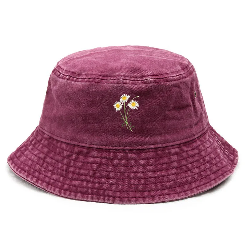 Fishing Hat - หมวกบักเก็ตผ้าฝ้ายลายดอกไม้สไตล์วินเทจสำหรับผู้หญิง ป้องกันแสงแดด เหมาะสำหรับกิจกรรมกลางแจ้ง งานปาร์ตี้ในสวน ดีไซน์โบฮีเมียน