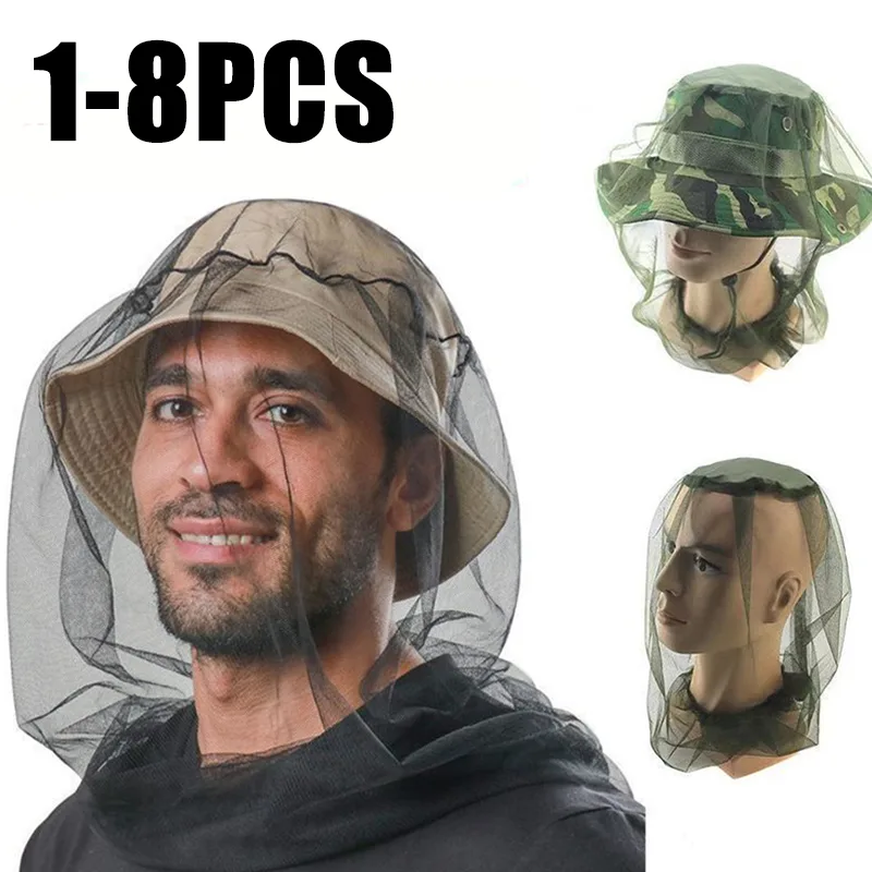 Fishing Hat - หมวกตาข่ายกันยุงสำหรับตกปลา แคมป์ปิ้ง เดินทางกลางแจ้ง ป้องกันแมลง ระบายอากาศได้ดี ป้องกันแมลงในฤดูร้อน