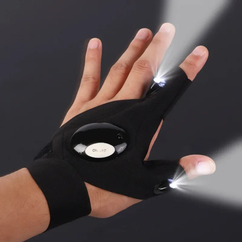 ถุงมือ LED ครึ่งนิ้วสำหรับผู้ช - Fishing Gloves บทวิจารณ์และราคา