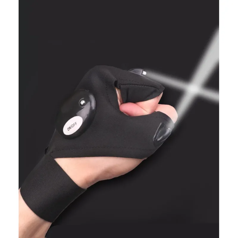 ถุงมือ LED ครึ่งนิ้วสำหรับผู้ช - Fishing Gloves บทวิจารณ์และราคา
