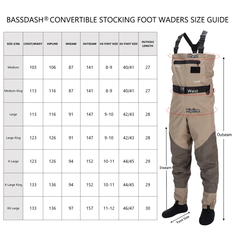 Bassdash ผู้ชายตกปลาถุงน่องเท้ - Fishing Waders บทวิจารณ์และราคา