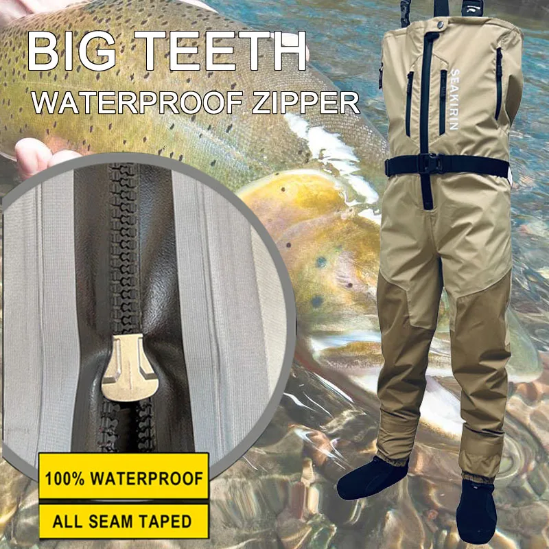ซิปด้านหน้าBreathable Stoutหน้ - Fishing Pants Waterproof บทวิจารณ์และราคา