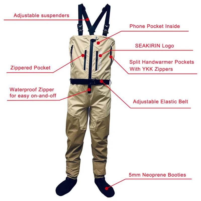 ซิปด้านหน้าBreathable Stoutหน้ - Fishing Pants Waterproof บทวิจารณ์และราคา
