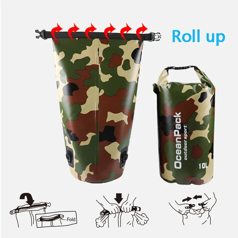 กระเป๋าแห้งกันน้ำลายพรางแบบม้ว - Fishing Bag Waterproof บทวิจารณ์และราคา