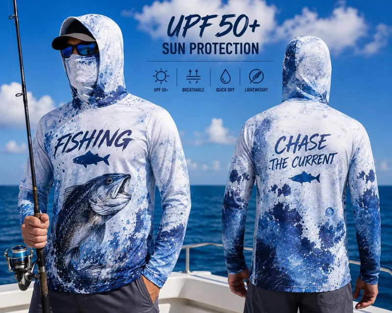 เสื้อฮู้ดดี้ตกปลาผู้ชาย แขนยาว - Fishing Mask Sun Protection บทวิจารณ์และราคา