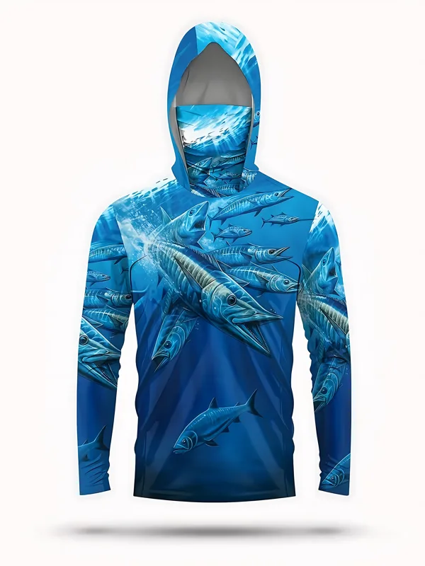 เสื้อตกปลาแบบมีฮู้ดสำหรับผู้ชา - Fishing Mask Sun Protection บทวิจารณ์และราคา