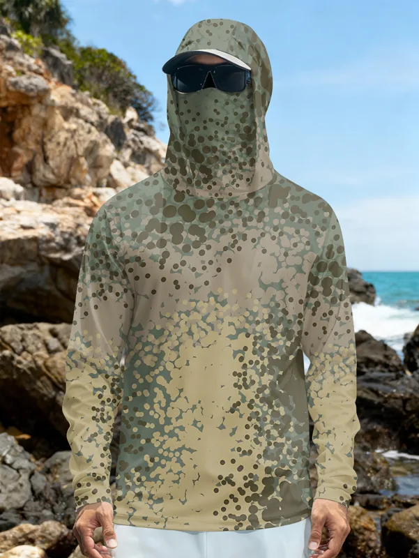 เสื้อตกปลาผู้ชายมีฮู้ดแขนยาวลา - Fishing Shirt Uv Protection บทวิจารณ์และราคา