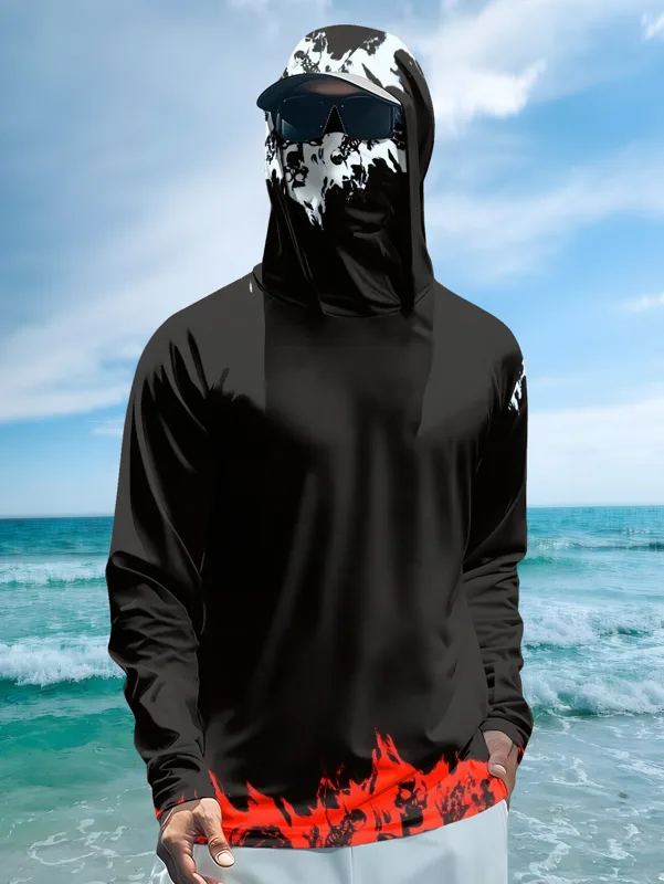 เสื้อตกปลาผู้ชายแบบมีฮู้ด แขนย - Fishing Shirt Uv Protection บทวิจารณ์และราคา