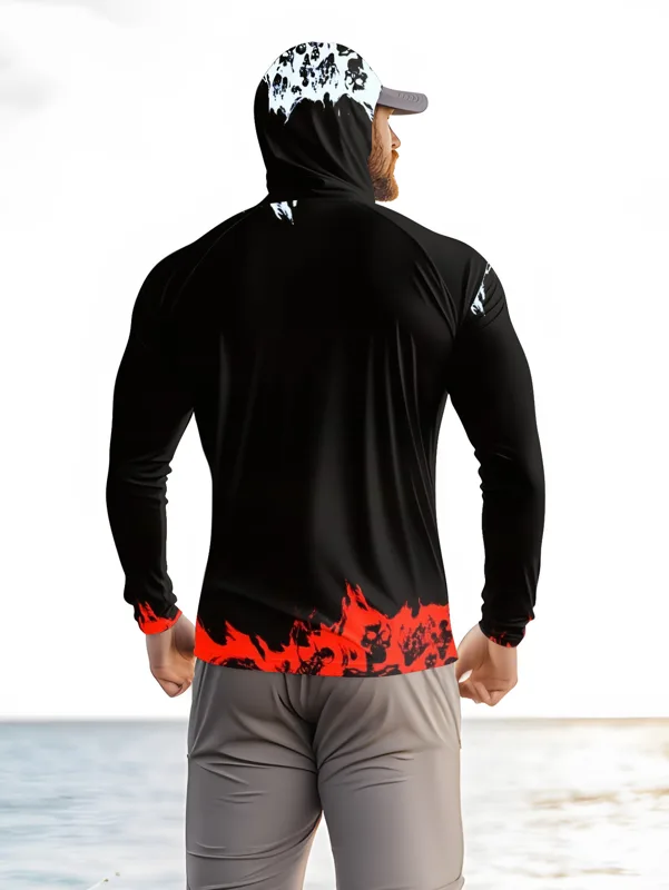 เสื้อตกปลาผู้ชายแบบมีฮู้ด แขนย - Fishing Shirt Uv Protection บทวิจารณ์และราคา
