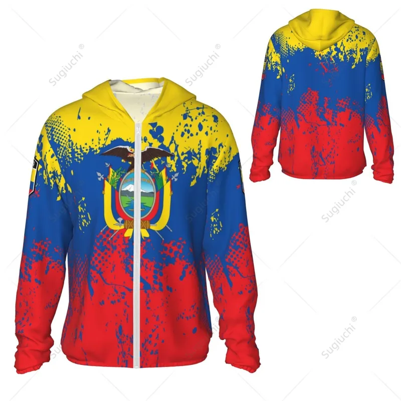 เสื้อฮู้ดกันแดดลายธงชาติเอกวาด - Fishing Hoodie บทวิจารณ์และราคา