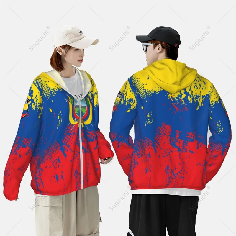 เสื้อฮู้ดกันแดดลายธงชาติเอกวาด - Fishing Hoodie บทวิจารณ์และราคา