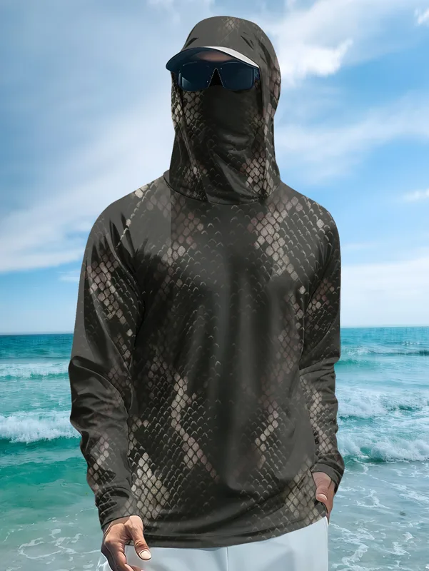 เสื้อตกปลาผู้ชายมีฮู้ดแขนยาวลา - Fishing Shirt Uv Protection บทวิจารณ์และราคา