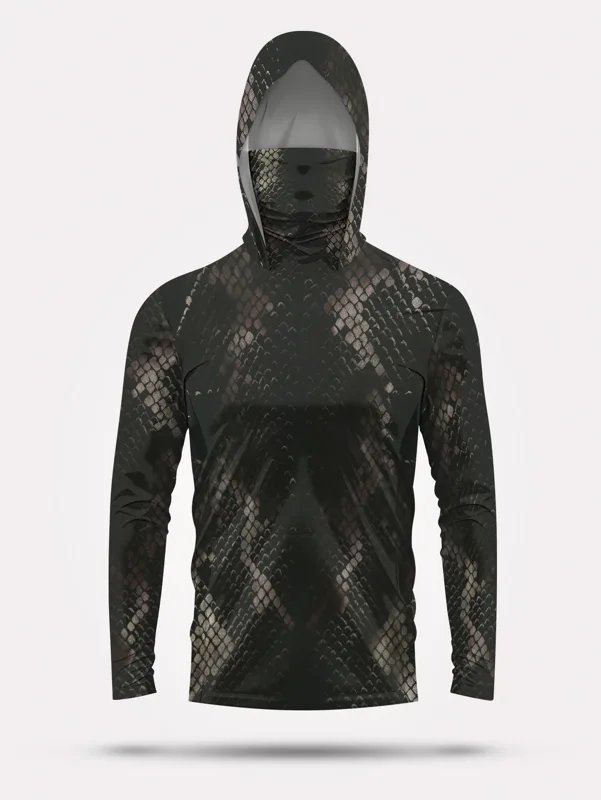 เสื้อตกปลาผู้ชายมีฮู้ดแขนยาวลา - Fishing Shirt Uv Protection บทวิจารณ์และราคา