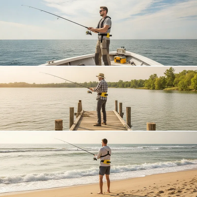 เข็มขัดตกปลาพร้อมที่ใส่คันเบ็ด - Fishing Belt บทวิจารณ์และราคา