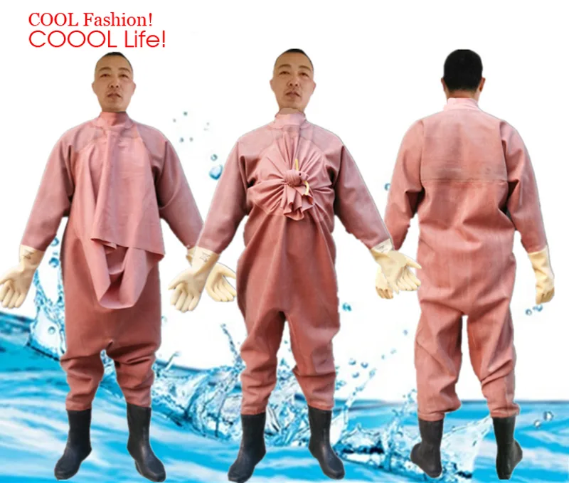 ชุดลุยน้ำยางสำหรับผู้ชายผู้หญิ - Fishing Rain Suit บทวิจารณ์และราคา