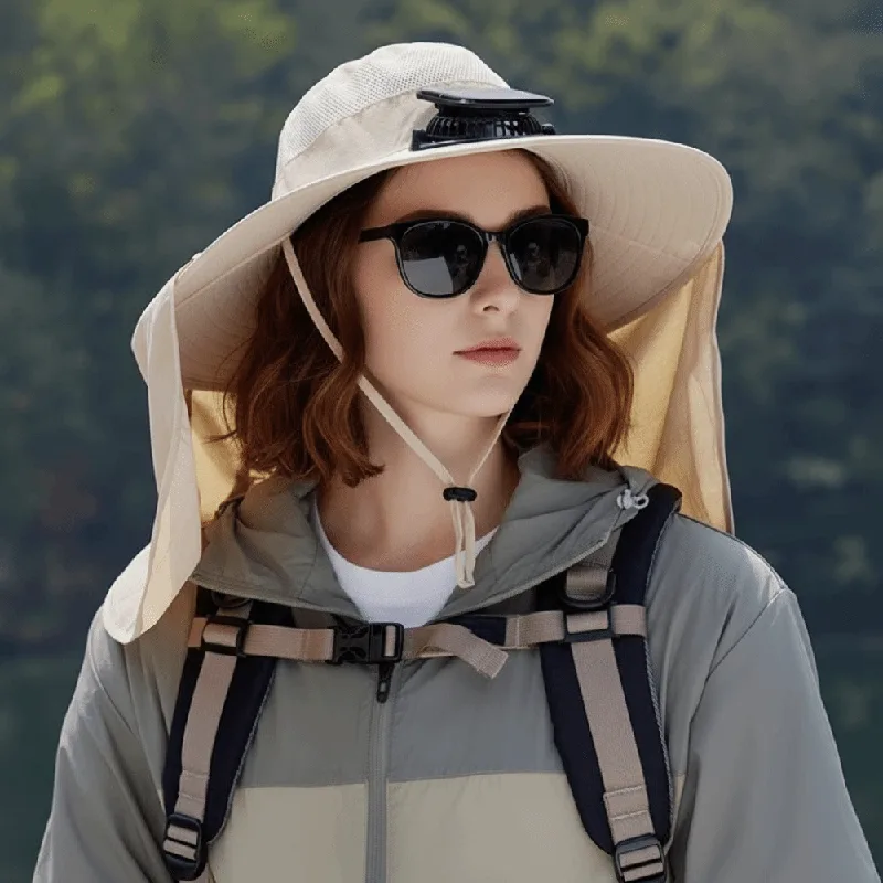 แฟชั่น UPF50+ หมวกพัดลมพลังงาน - Fishing Hat บทวิจารณ์และราคา