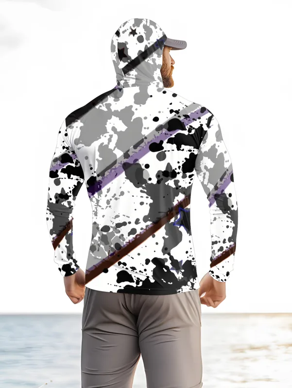 เสื้อตกปลาผู้ชายแบบมีฮู้ด แขนย - Fishing Shirt Uv Protection บทวิจารณ์และราคา