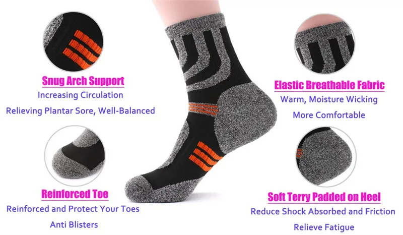 ถุงเท้าผู้ชาย5คู่ถุงเท้ากันพอง - Fishing Socks บทวิจารณ์และราคา